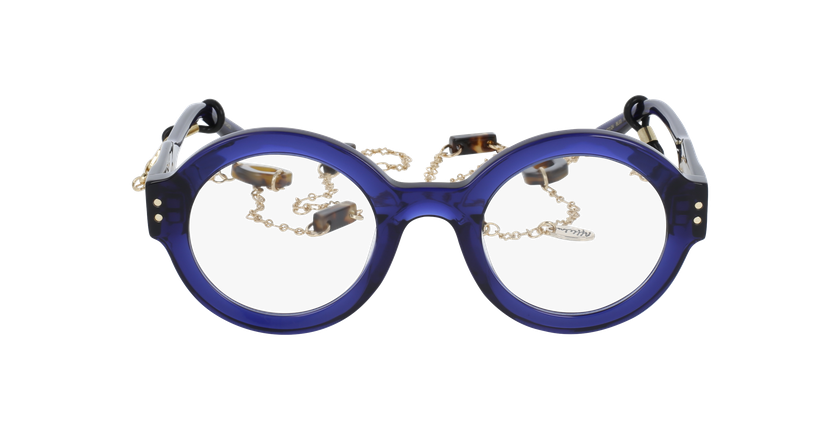 Lunettes de vue femme CARACTÈRES PERSPICACE bleu - Vue de face