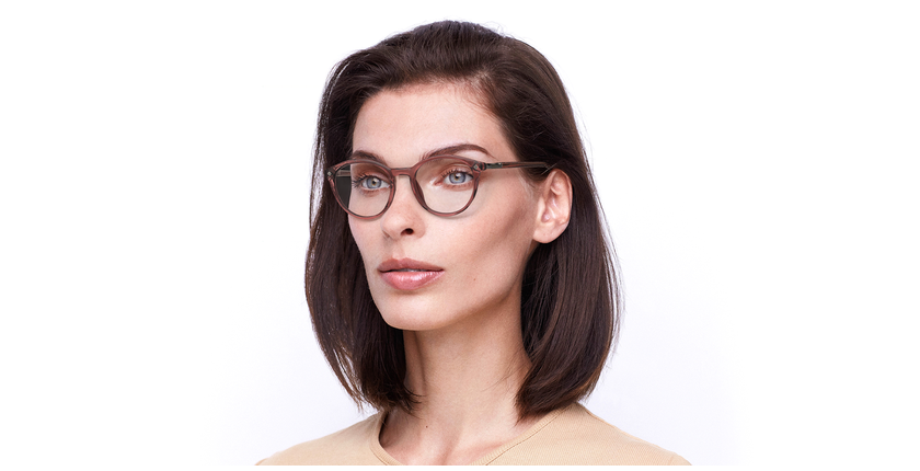 Lunettes de vue femme MAGIC257 rose/dorée - Vue de face