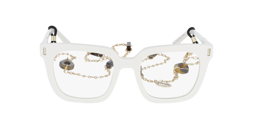 Lunettes de vue femme CARACTÈRES REVEUSE blanc - Vue de face