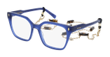 Lunettes de vue femme CARACTÈRES EFFRONTEE bleu/violet - Vue de face