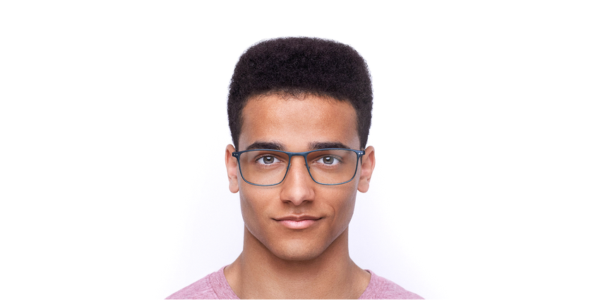 Lunettes de vue homme MAGIC GEOFFROY bleu marine/argenté - Vue de face