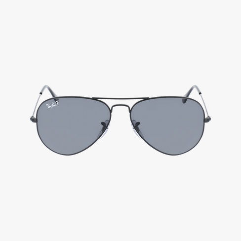 Lunettes de soleil AVIATOR TOTAL BLACK noir Vue de face