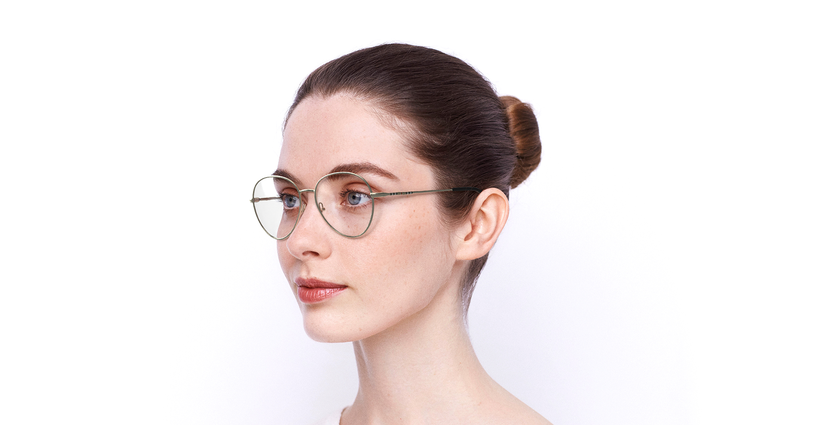 Lunettes de vue femme FELICITY dorée - vue de 3/4