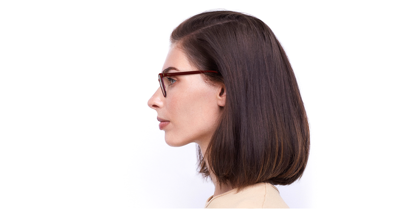 Lunettes de vue femme LILA rouge - Vue de face