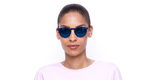 Lunettes de soleil femme KESSY POLARIZED bleu/blanc - Vue de face