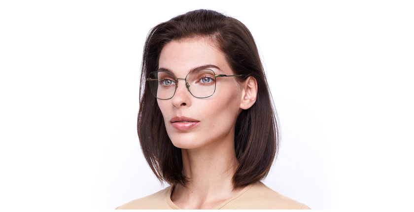 Lunettes de vue femme MANOLIA noir/dorée - Vue de face