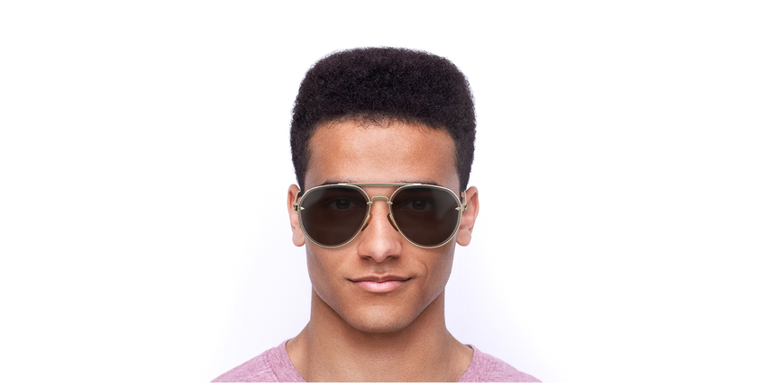 Lunettes de soleil homme DB 7037/G/S dorée - Vue de face