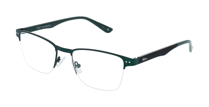 Lunettes de vue homme BERTRAND vert - Vue de face