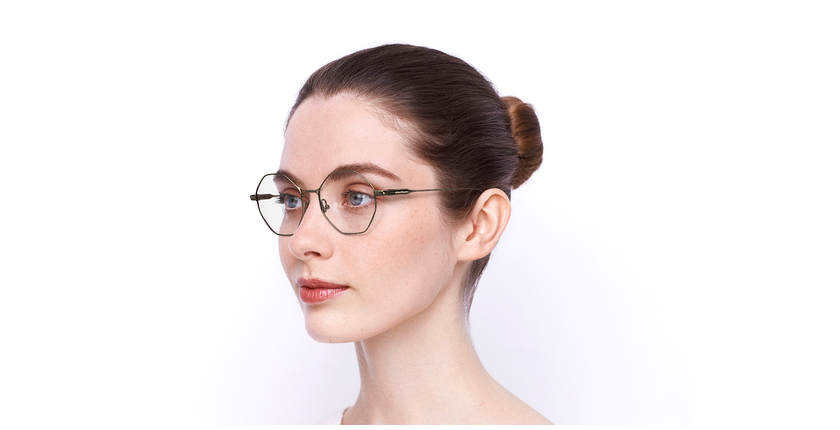 Lunettes de vue femme MAGIC232 dorée - Vue de face