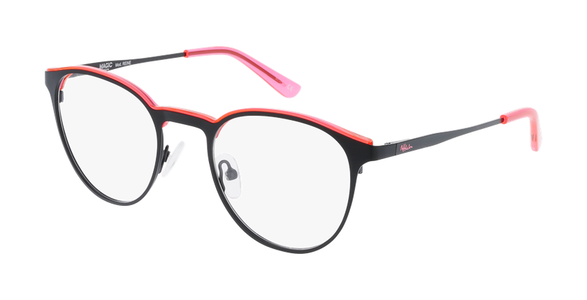 Lunettes de vue femme REINE noir/rouge - Vue de face