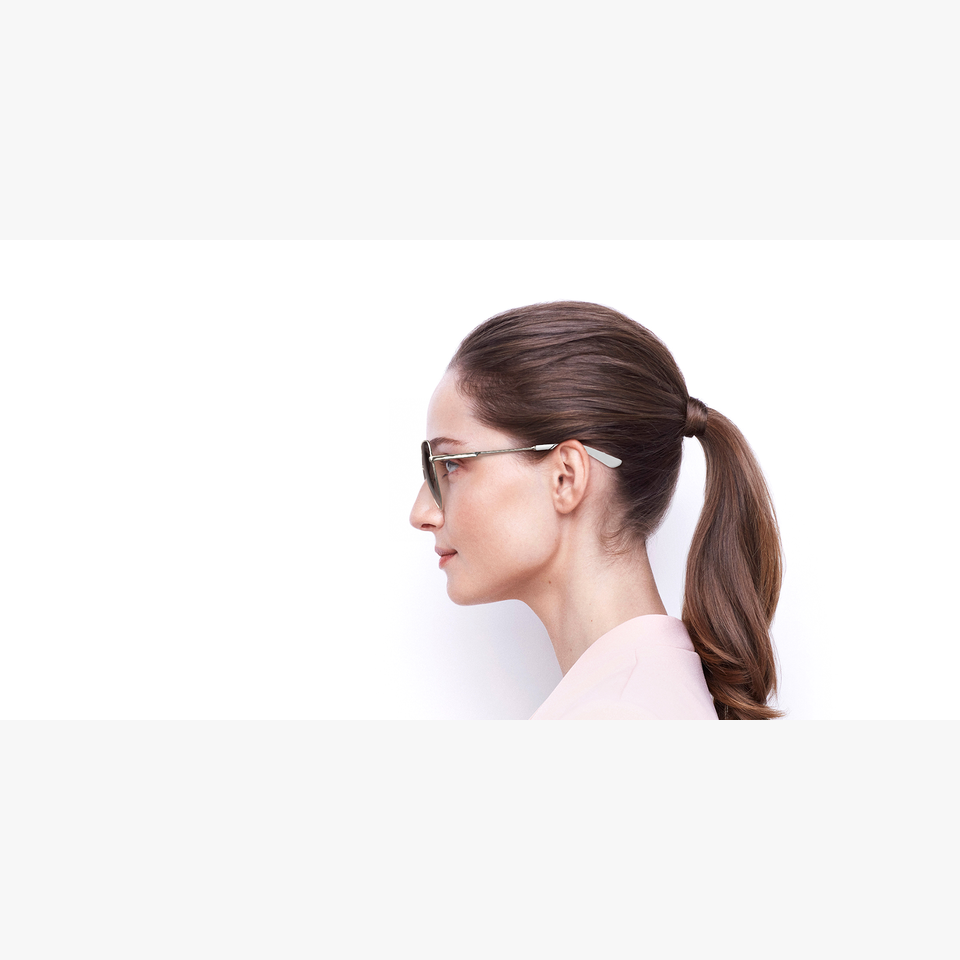 Lunettes de soleil femme GU7784 dorée/rose mat - Vue de côté