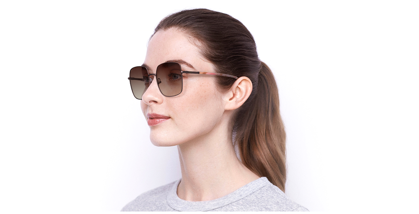 Lunettes de soleil femme CASSANDRA rose - Vue de face