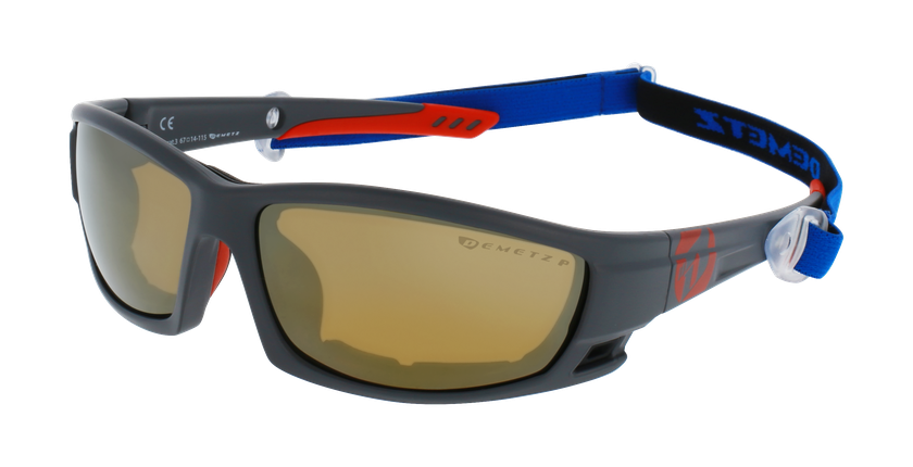 Lunettes de soleil homme POLA-STAR gris/rouge - Vue de face