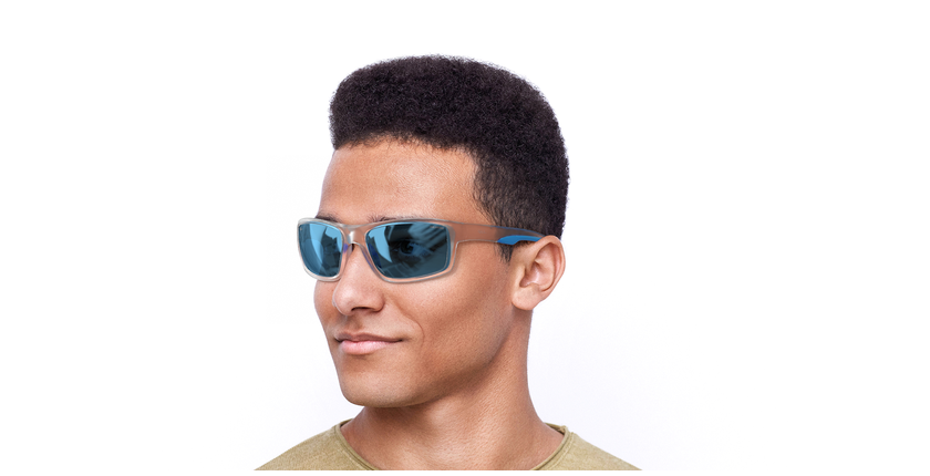 Lunettes de soleil homme IGOR POLARIZED blanc/bleu - vue de 3/4