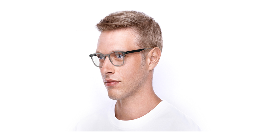 Lunettes de vue homme AYMERIC gris/noir - Vue de face