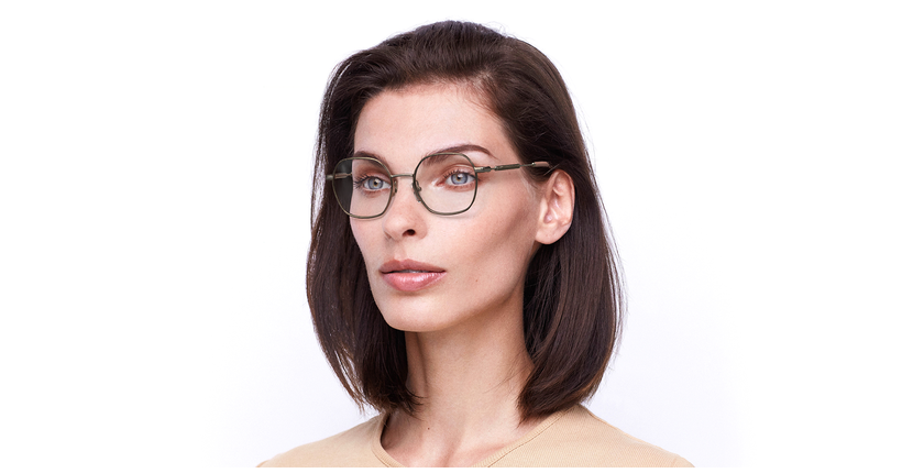 Lunettes de vue femme MAGIC254 rose/dorée - Vue de face