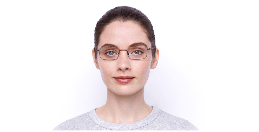 Lunettes de vue femme RZERO7 rose - Vue de face