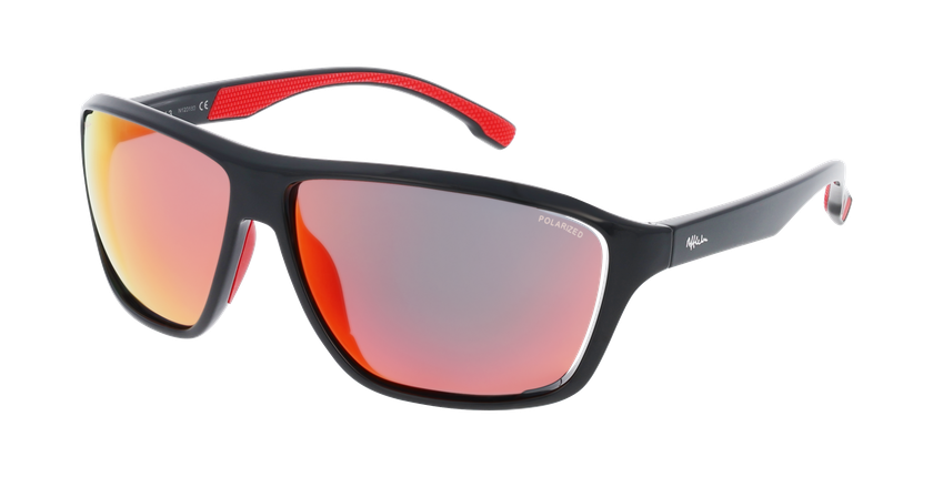 Lunettes de soleil CLAVEL POLARIZED noir/rouge - Vue de face