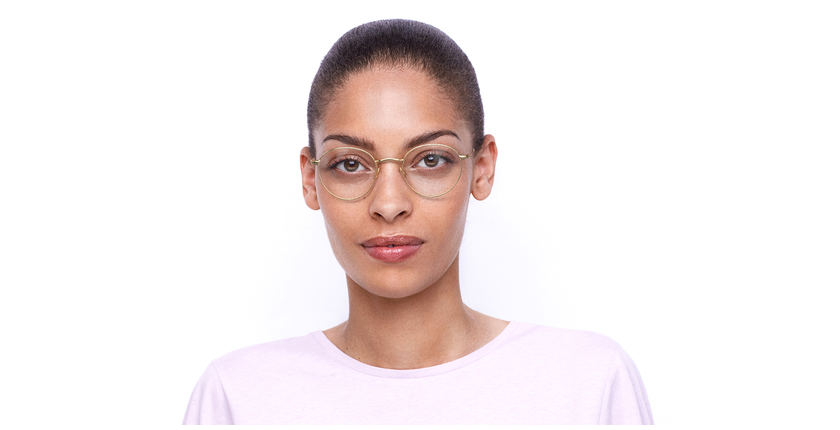 Lunettes de vue femme RZERO8 dorée - Vue de face