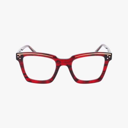 Lunettes de vue femme CARACTERES FIL D'OR MYSTERIEUSE rouge Vue de face