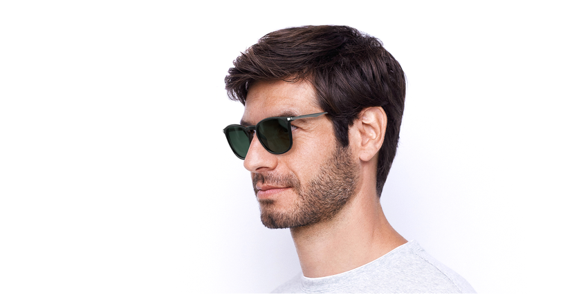 Lunettes de soleil homme TRENT noir/argenté - Vue de face