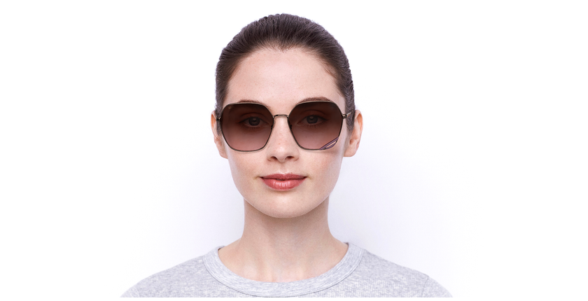 Lunettes de soleil femme POLINA rose - Vue de face