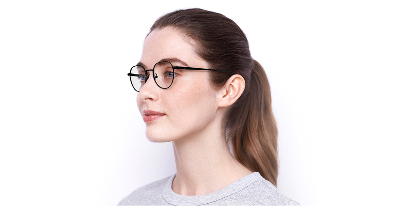 Lunettes de vue femme JOY écaille/noir - Vue de face