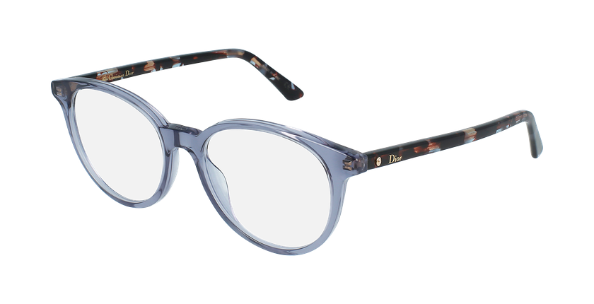 Lunettes de vue femme MONTAIGNE47 bleu/écaille - vue de 3/4