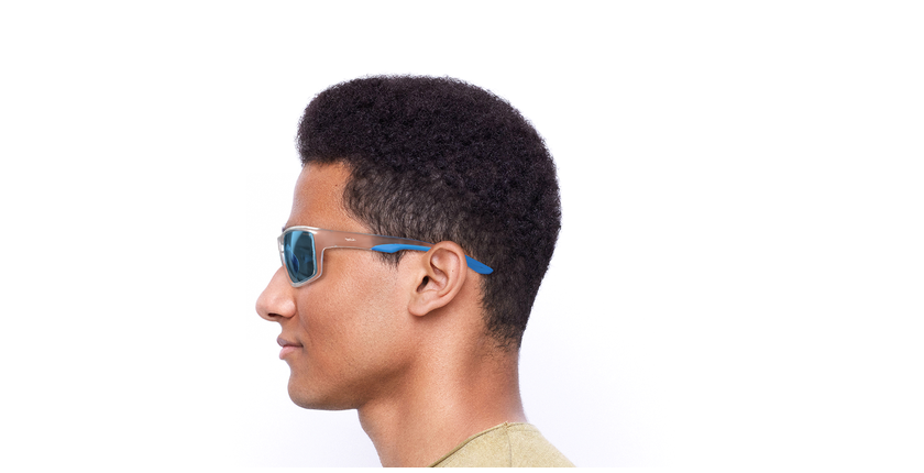 Lunettes de soleil homme IGOR POLARIZED blanc/bleu - Vue de côté