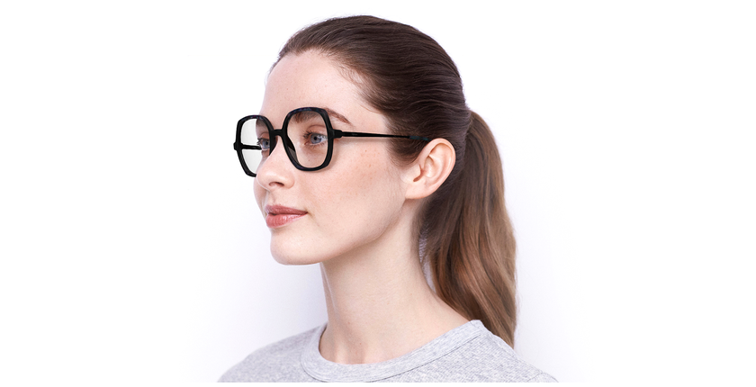 Lunettes de vue femme MILA écaille bleu - Vue de face