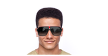 Lunettes de soleil homme 33 noir - Vue de face