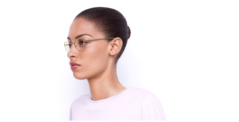 Lunettes de vue femme RZERO8 dorée - vue de 3/4