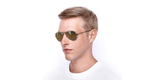 Lunettes de soleil homme AVIATOR L noir/beige - vue de 3/4