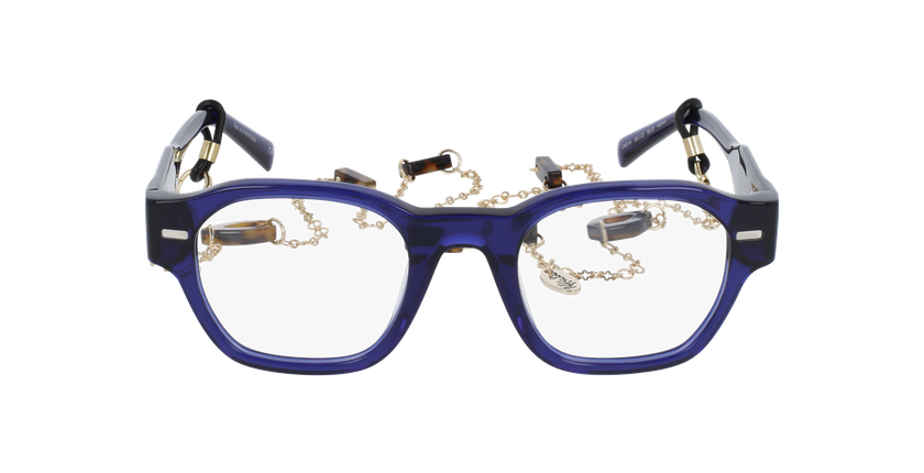 Lunettes de vue femme CARACTÈRES AUTHENTIQUE bleu - Vue de face