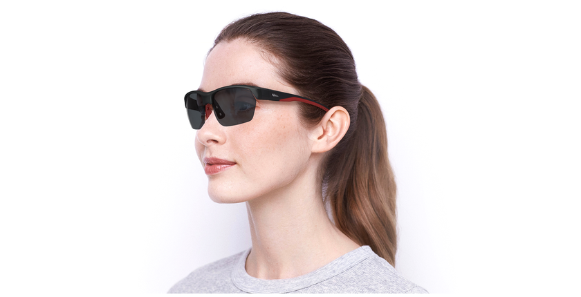 Lunettes de soleil LANGLEY POLARIZED noir/rouge - Vue de face