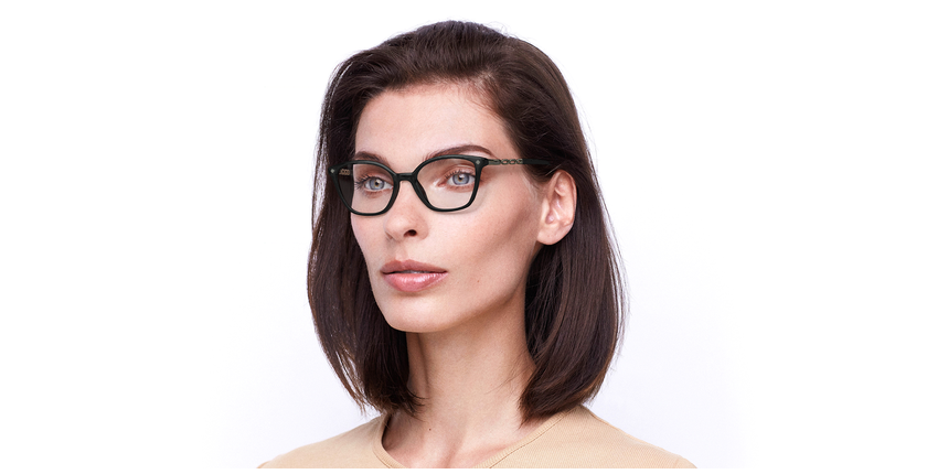 Lunettes de vue femme MAGIC255 noir/dorée - Vue de face