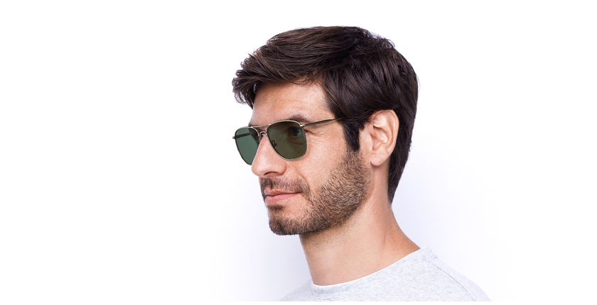 Lunettes de soleil homme MILDRED POLARIZED dorée - Vue de face