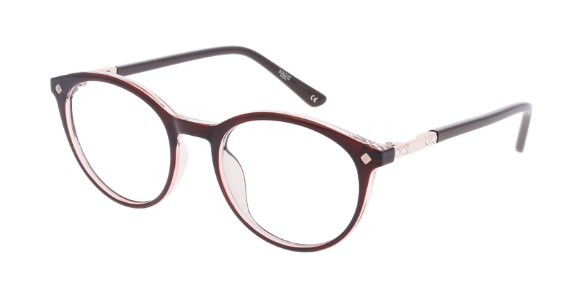 Lunettes de vue femme MAGIC257 marron/rose - Vue de face