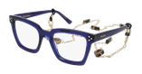 Lunettes de vue femme CARACTÈRES MYSTERIEUSE bleu - Vue de face