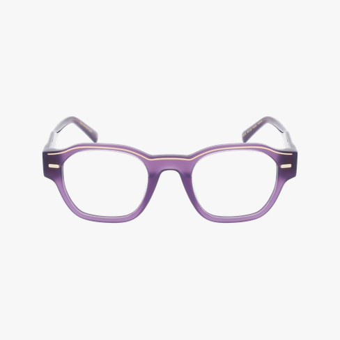 Lunettes de vue CARACTERES FIL D'OR AUTHENTIQUE violet Vue de face