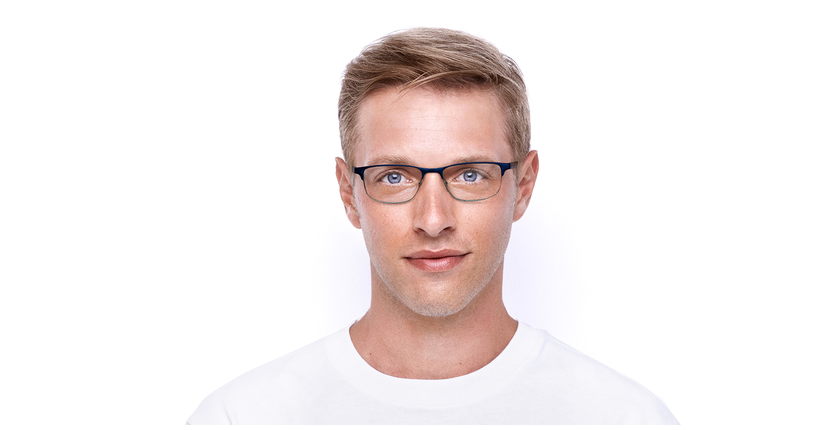 Lunettes de vue homme AYDAN bleu - Vue de face