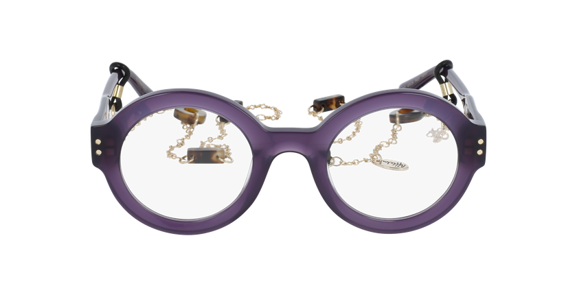 Lunettes de vue femme CARACTÈRES PERSPICACE violet - Vue de face