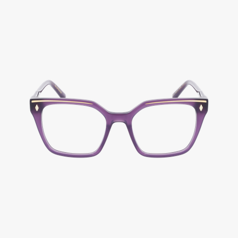 Lunettes de vue femme CARACTERES FIL D'OR EFFRONTEE violet Vue de face