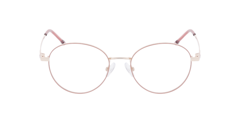 Lunettes de vue femme LUCIA rose/dorée - Vue de face