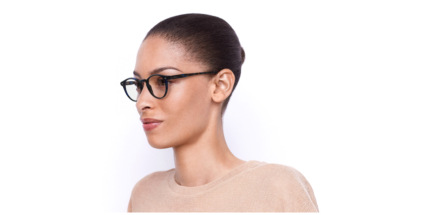 Lunettes de vue femme MAGIC 147 écaille bleu - vue de 3/4