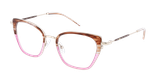 Lunettes de vue femme MAGIC219 écaille/rouge - Vue de face