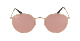 Lunettes de soleil homme ROUND METAL 0RB3447N dorée - Vue de face