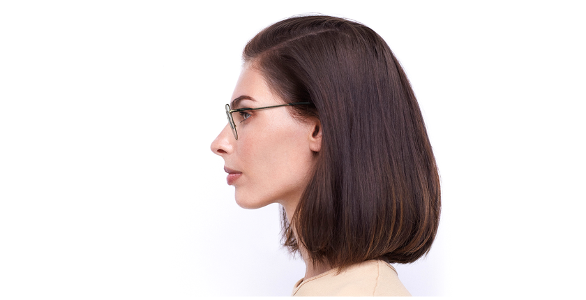 Lunettes de vue femme MANOLIA noir/dorée - Vue de face