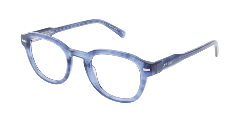 Lunettes de vue homme CARACTÈRES OPTIMISTE bleu/bleu cristal - Vue de face