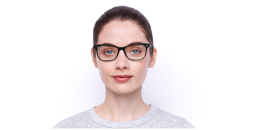 Lunettes de vue femme ISADORA écaille bleu - Vue de face